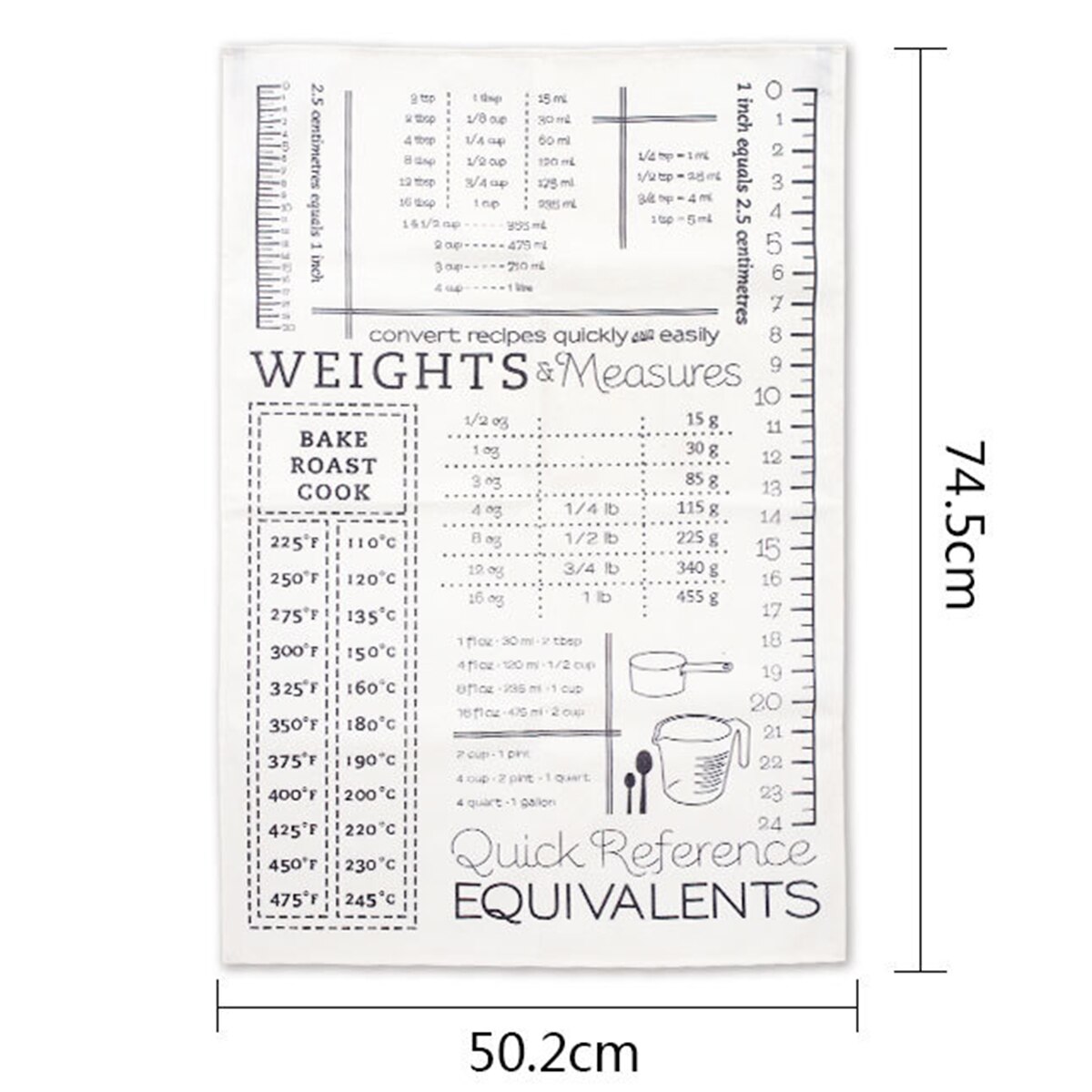 Dining Table Placemat Units Conversion Chart Printed Table Napkin Cleaning Cloth Photography Backdrop For Home Restaurant Cafe