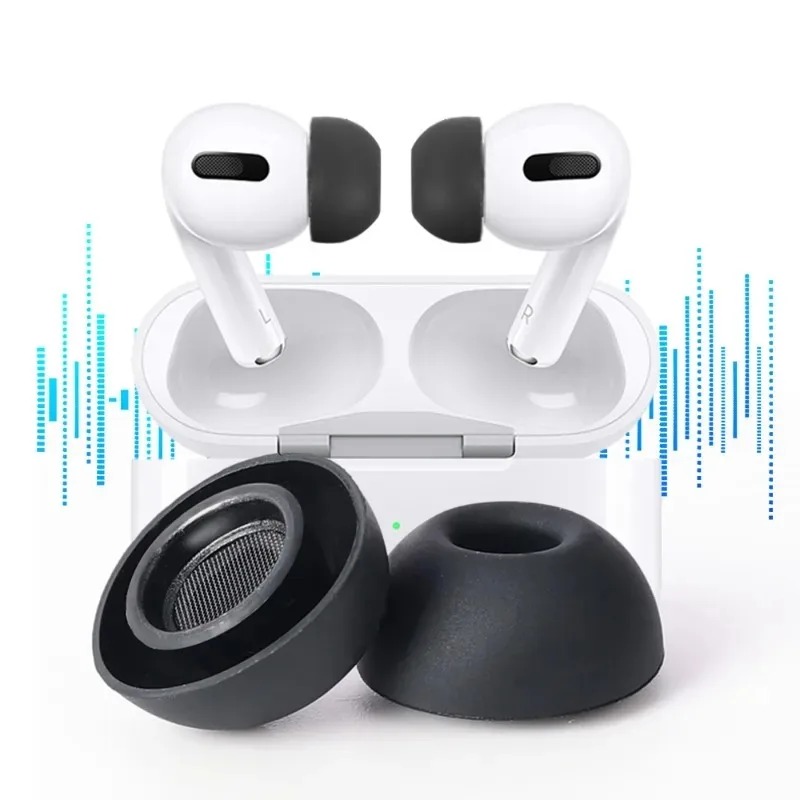 Replacement in-Ear Earplugs for Apple AirPods Pro 1st 2nd Protector for Earphone Soft Silicone Eartip Earbuds Cap S/M/L Black