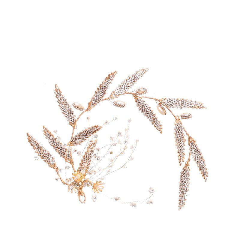 Bruid Bruiloft Haarband &amp; Oorbellen Sets Handgemaakte Bloemen Kralen Pearl Decoratie Dames Haren Accessoires Koreaanse Vrouwen Jewel