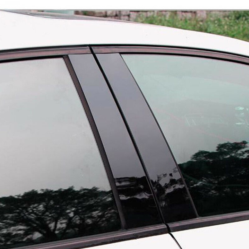 Frame Car Window Trim Strips Accessories Replacement Set Kit 8pcs Black