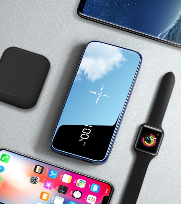 Power Bank 30000mAh Wireless External Portable Powerbank Full Screen Mirror Fast Charging Multi Port Waterproof for All Phone