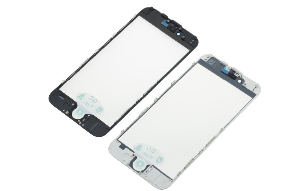 10 pces lcd vidro para iphone 8 plus 7 plus 6s mais tela de vidro frontal com moldura + oca filme para iphone 5s 5 5c substituição de vidro