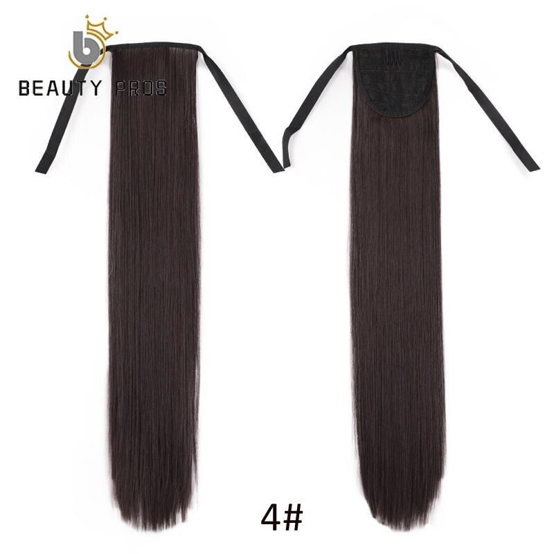 Lange Rechte Clip In Haar Staart Valse Haar Paardenstaart Haarstukje Met Haarspelden 22 "26Inch Synthetische Pony Tail Hair extensions: #4 / 26 inch