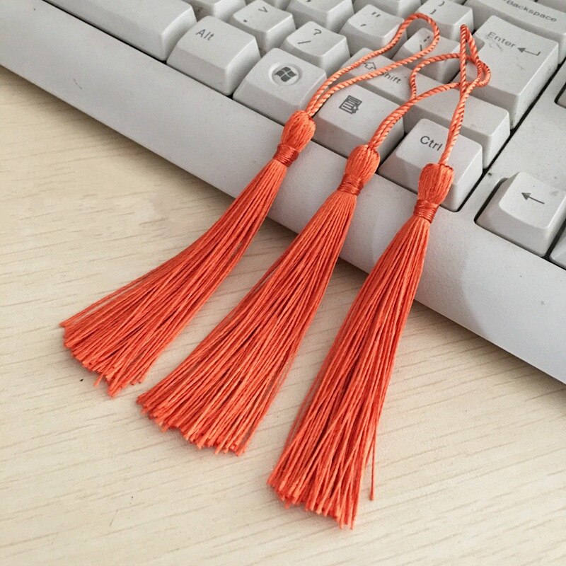 10 sztuk mieszane kolor 14cm jedwabne frędzle fringe szycia Bang zakończenie z frędzlami kluczowe frędzle dla DIY biżuteria naszyjnik chiński węzeł: Orange