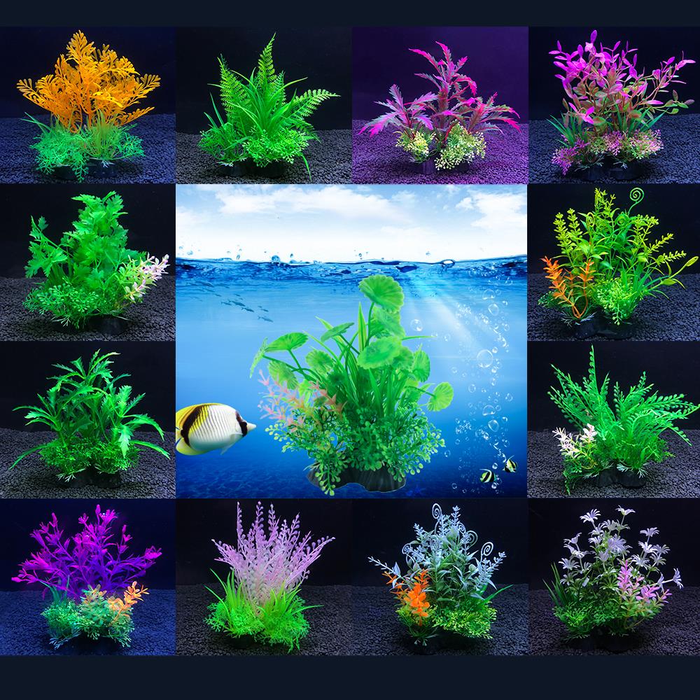 Simulatie kunstplanten decor water ornament plant aquarium 14cm decoratie