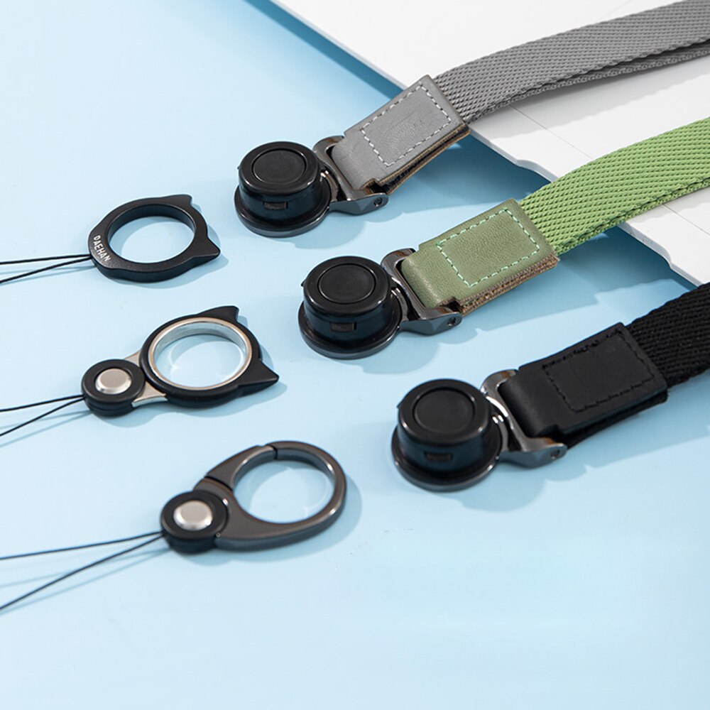 DAEHAN NECK LANYARD for mobile phone detachable metal finger ring strap hand wrist lanyard