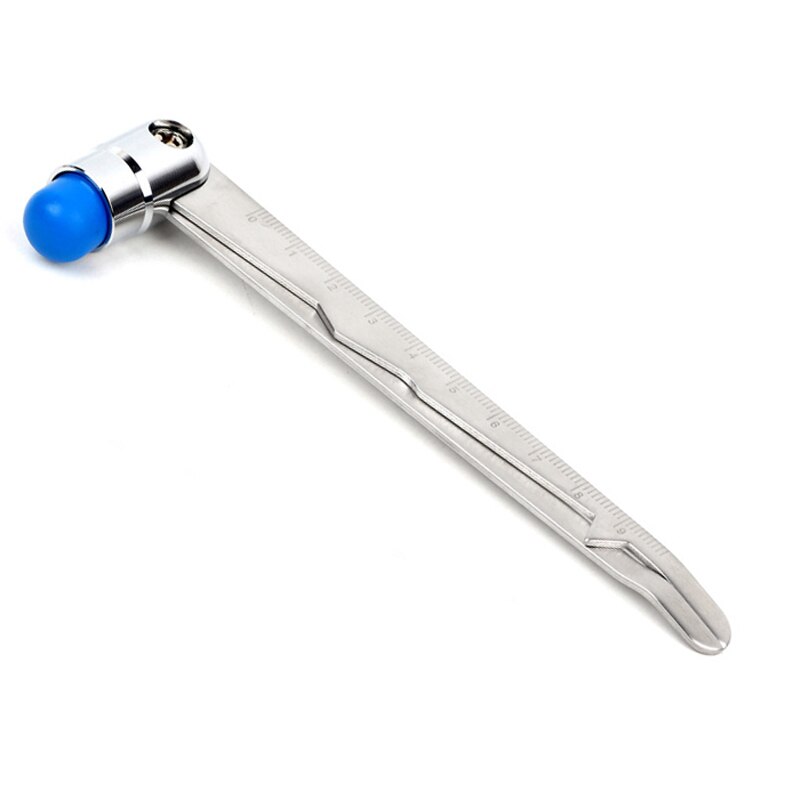 Neurological Reflex Hammer Caliper Multifunction Scale Percussion Hammer Diagnostic Hammer Massage Tool Stainless Steel: Blue