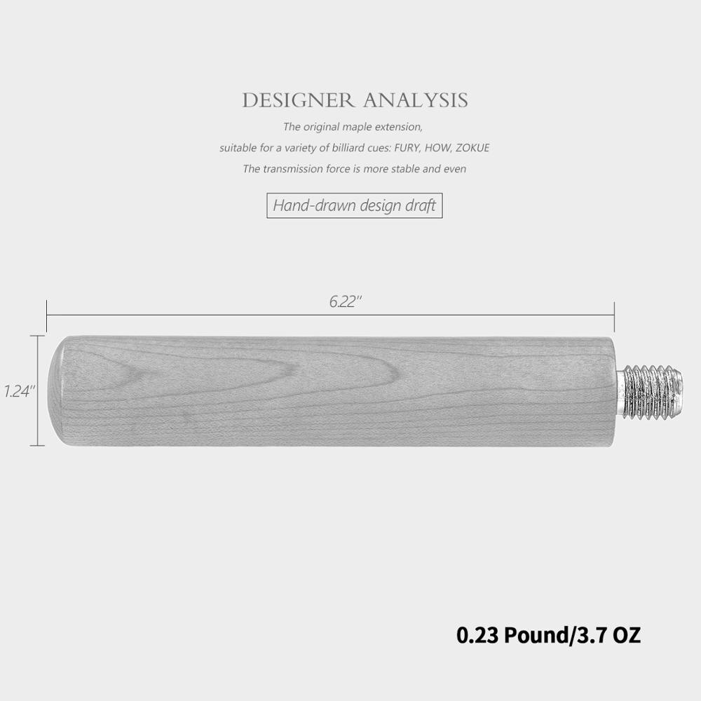 PERI Pool Cue Extension PERI Extension Cue Extended Black 8 Cue Extension Carbon Fiber Ultralight Billiard Accessory Extension