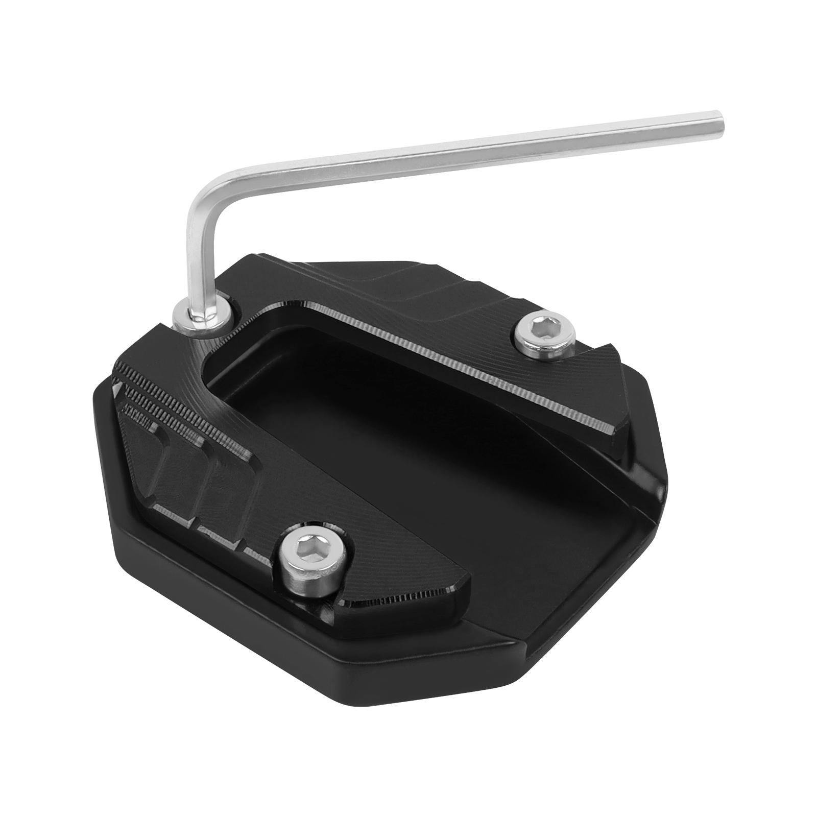 Universele Scooter Motorfiets Accessoires Extender Voet Zijstandaard Vergroter Basis Steunplaat Kickstand Vergroten Verlengstuk Pad: Black