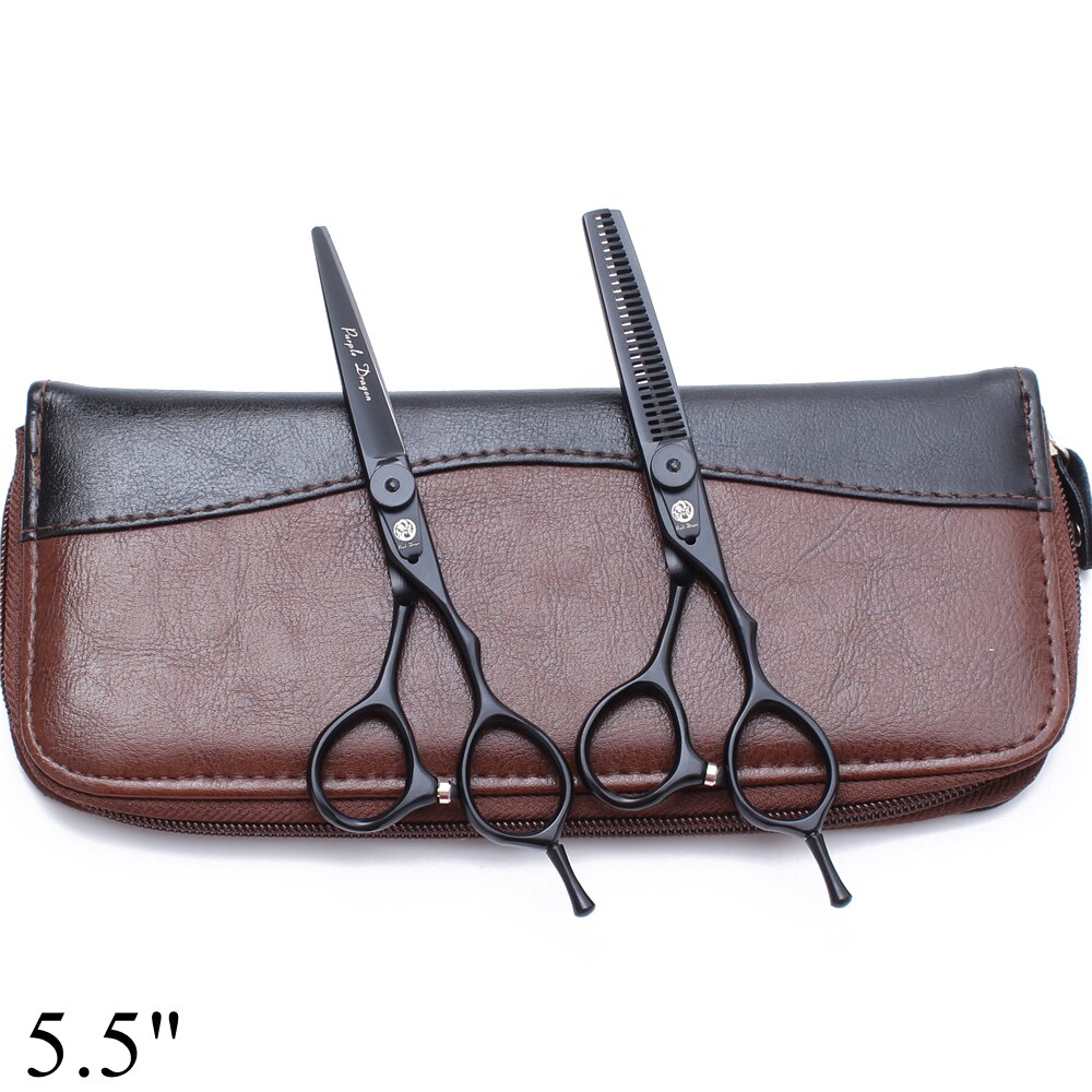 Purple Dragon 5.5 "6" JP 4440 ciseaux amincissants, ciseaux pour couper les cheveux, repose-doigt, Z9015: Z9015 Hei D 55YY