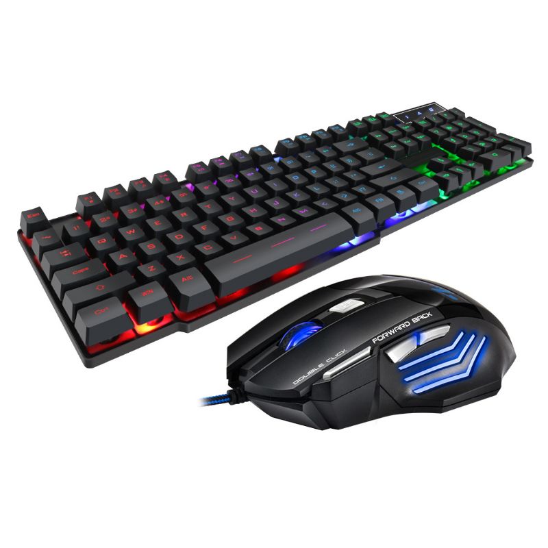 USB Wired Gaming Keyboard and Mouse Set 104 Keys Backlight Silent Keyboard for Computer PC Laptop