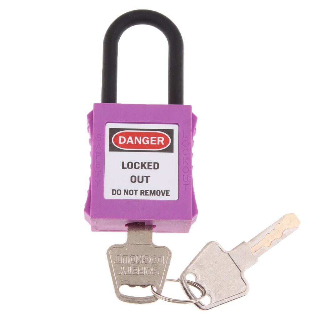 Heavy Duty Veiligheid Hangslot Lockout Tagout Lock Met Geïsoleerde Beugel Ingetoetst Verschillende: Purple