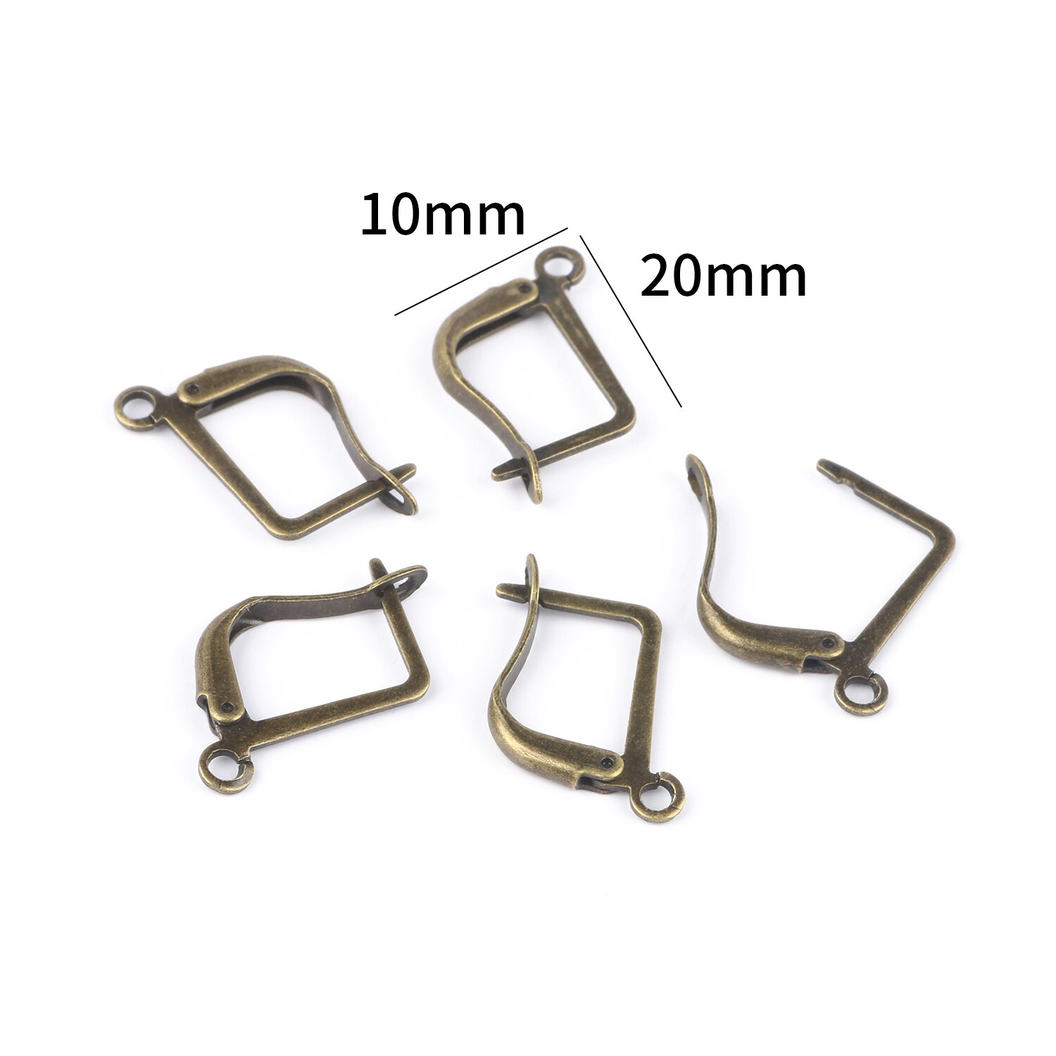 20 sztuk/partia 10x20mm złoty kolor srebrny francuski Earwire kolczyk Hook armatura DIY tworzenia biżuterii kolczyki klamrami...: bronze
