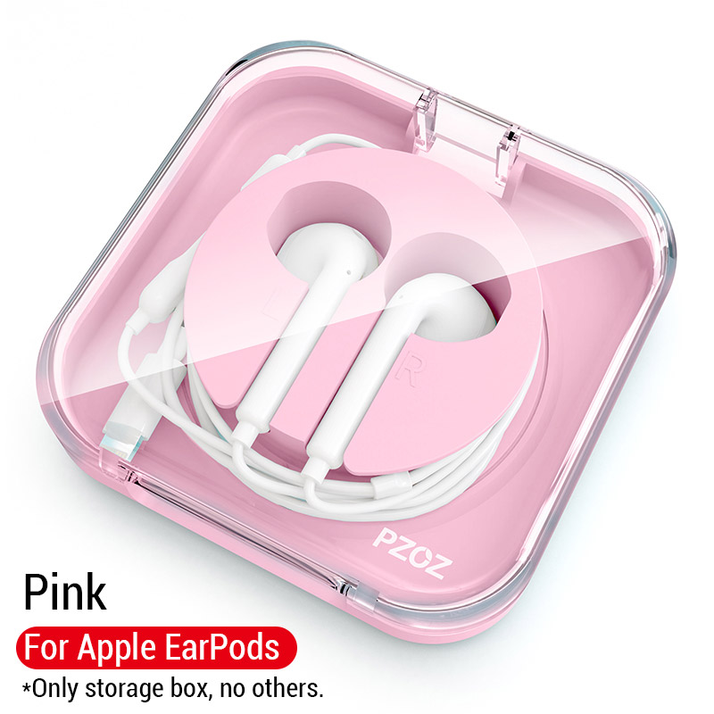PZOZ Oortelefoon Cases Voor Apple EarPods vast Oortelefoon Hoofdtelefoon Accessoires Opslag Draagtas Hard Bag Box Case Voor EarPod: Pink