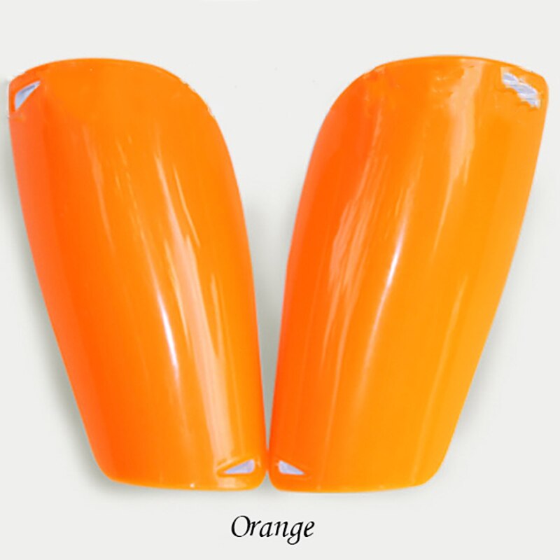 2 stks Professionele Voetbal Scheenbeschermers Voetbal Kalf Spalk Brace Pads Schaatsen Been Protector Zwart Blauw Groen voor Kinderen Tiener volwassen: Oranje / L