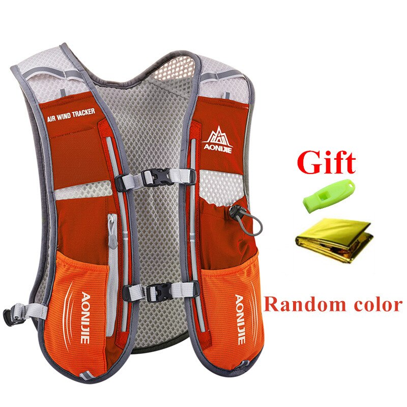 AONIJIE-mochila de hidratación de 5L, chaleco, arnés con vejiga de agua de 1.5L, Frasco blando de 500ml, senderismo, Camping, correr y Maratón: E913S Orange