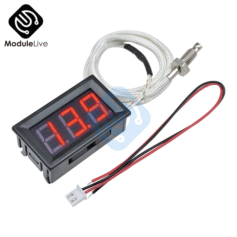 Xh -b310 dc 12v digitalt rör led display termometer temperatur temp mätare k-typ  m6 termoelement tester sensorsond