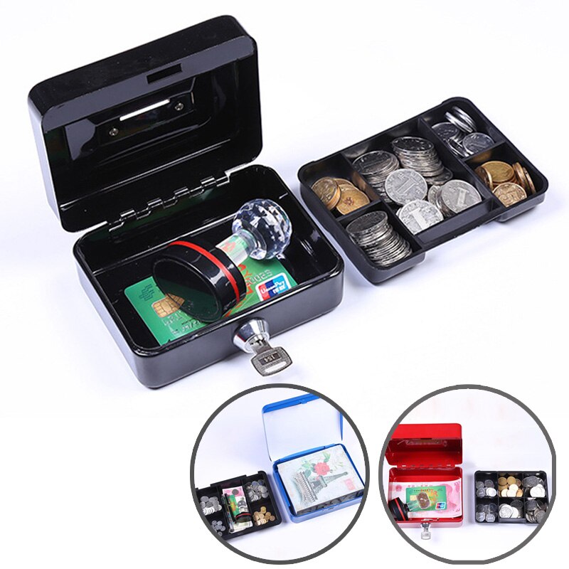 Security Lock Metal Safe Key Style Home Office School Mini Petty Kids Portable Storage Boxes Birthday 1 Pcs Lockable