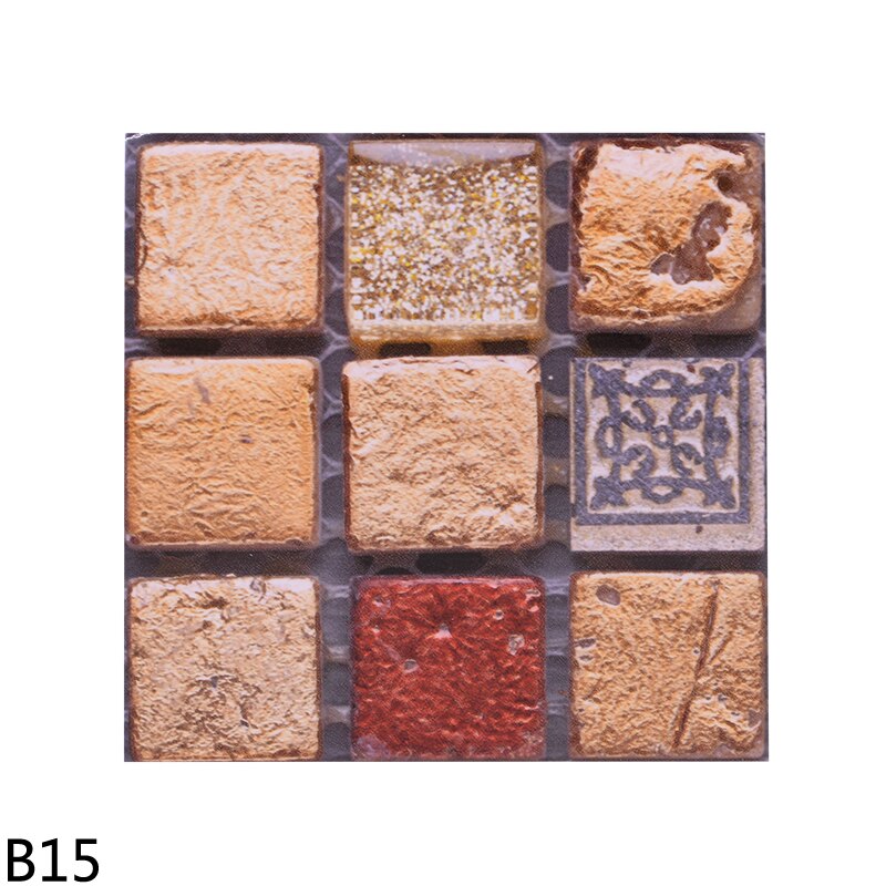 10 st 10cm flerfärgade mosaikväggklistermärken badrum kök väggdekal gör själv väggkonst hus heminredning pvc platt väggdekal: B15