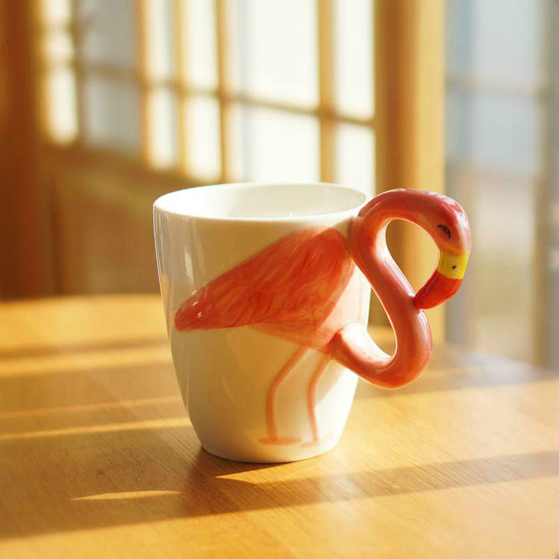 Tazas y tazas de flamenco, taza de café artesanal, vaso de de San Valentín para amor y limones, Taza de cerámica, tazas de café, divertida taza de unicornio