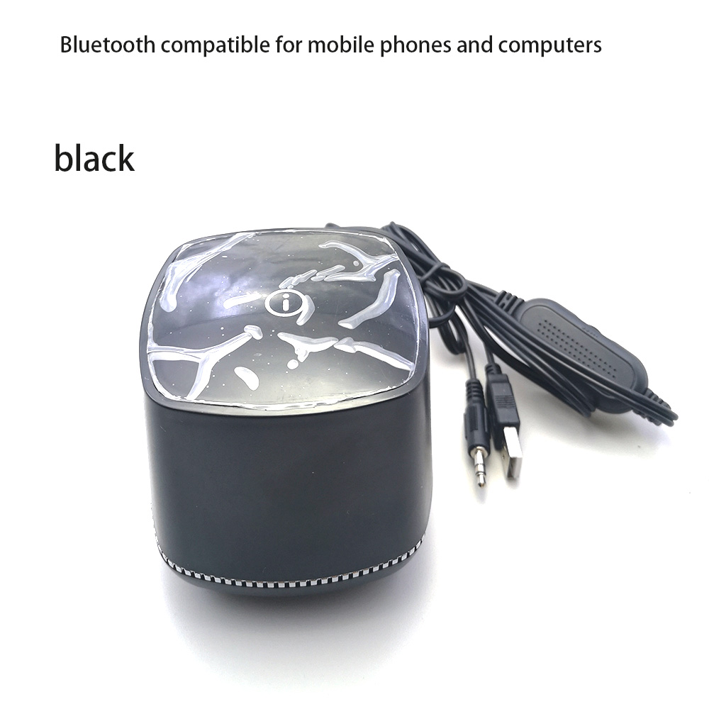 Bärbar skrivbordshögtalare, subwoofer, trådbunden usb med bluetooth-funktion liten högtalare för bärbara datorer, telefoner , mp3, mp4,  surfplattor: Svart