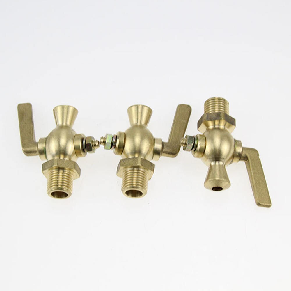 3/8" External Thread Brass Handle Straight Plug Valve Pressure Gauge Cock Drain Valve Home Improvment Accessories