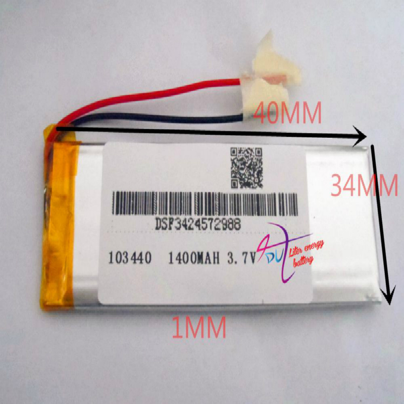 Meilleure batterie 3.7 V 103440 Lithium-ion polymère 1400 Mah véhicule enregistreur de données de voyage haut-parleurs Led