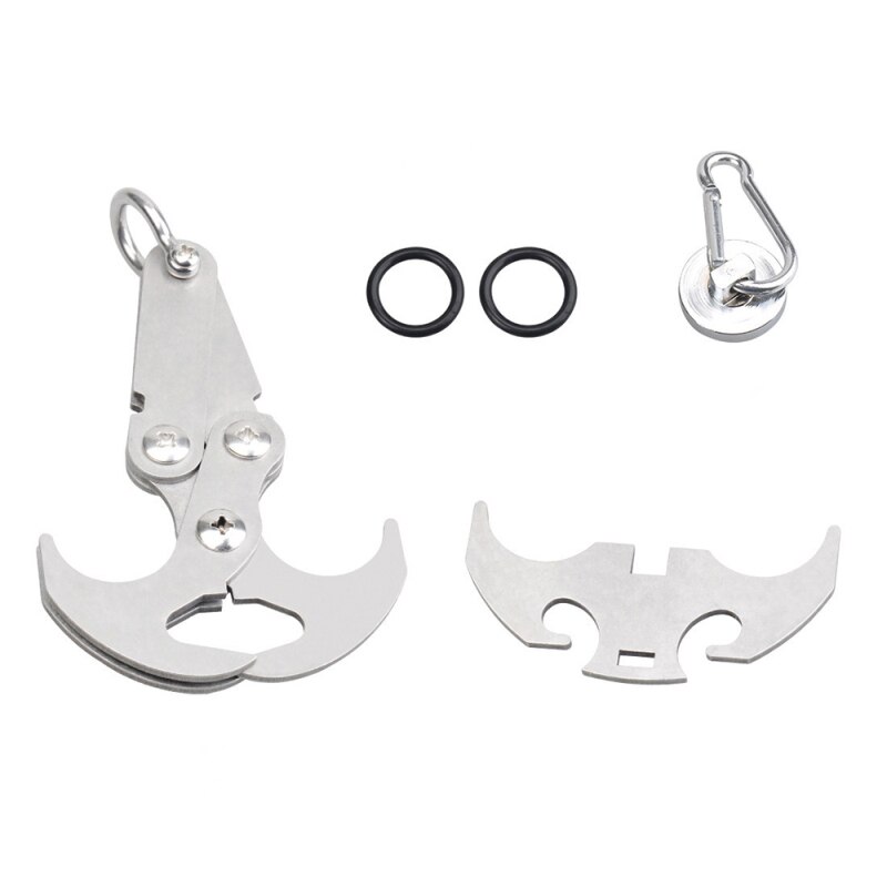 Gravity Grappling Hook Stainless Steel Multifunction Survival Foldable Climbing Claw Carabiner Climbing Accessories