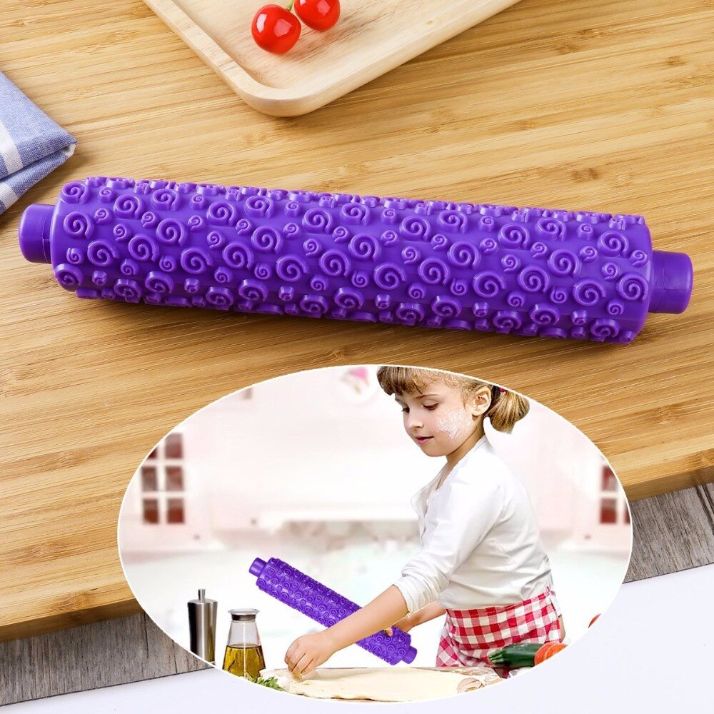 16 Patterns Plastic Non-Stick Embossed Rolling Pin Flower Textured Embossed Roller Mold DIY Baking Fondant Cake Decoration Tools