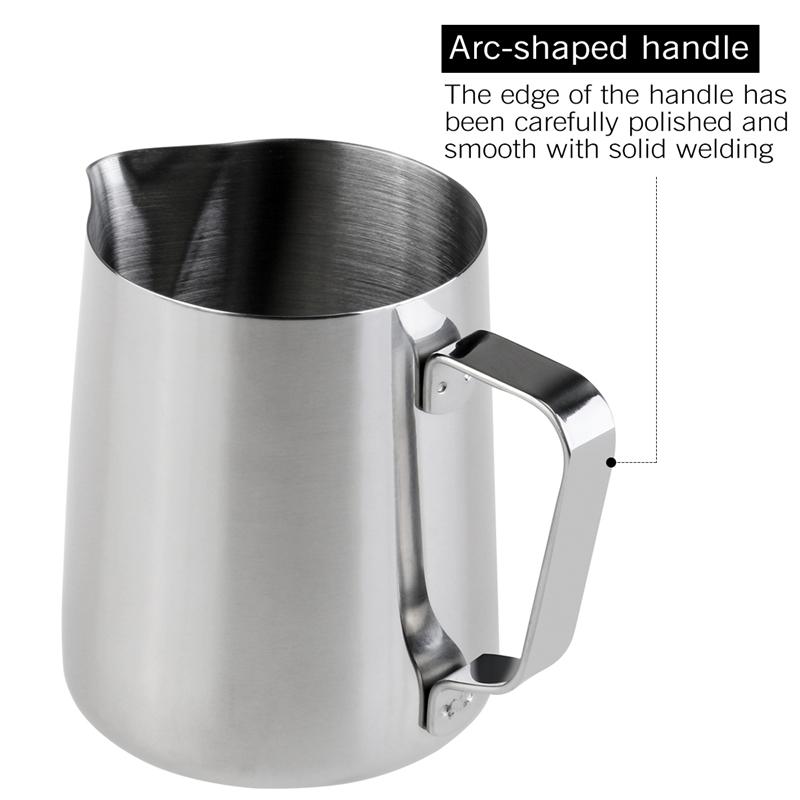 Kitchen Stainless Steel Espresso Latte Art Coffee Milk Frothing Pitcher Steaming Milk Jug Foam Container 350/600ml