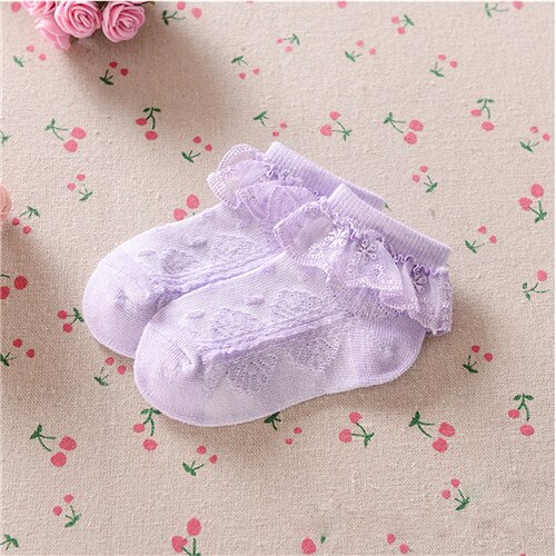 HAPPYPLUS Baby Socks Lace Pink White Baby Girl Christening Socks Infant Princess Summer Socks for Baptism 1st 2nd Birthday: purple / 12M