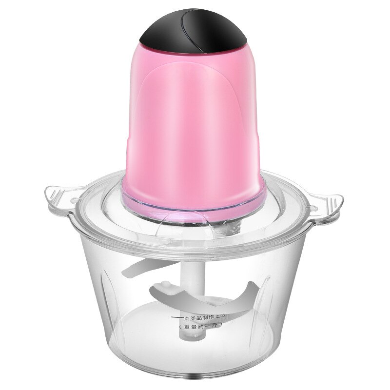 Licuadora eléctrica multifuncional para el hogar, procesador de alimentos de 2L, Ralladora trituradora de carne para cocina, batidora comercial: pink / Enchufe europeo