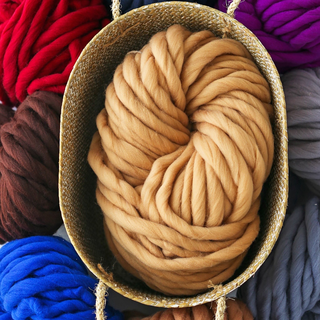 Super Knitting Blanket Chunky Yarn Soft Thick Arm Roving Bulky Wool Yarns DIY Crochet Thread Knit Blankets Hat Scarf#20