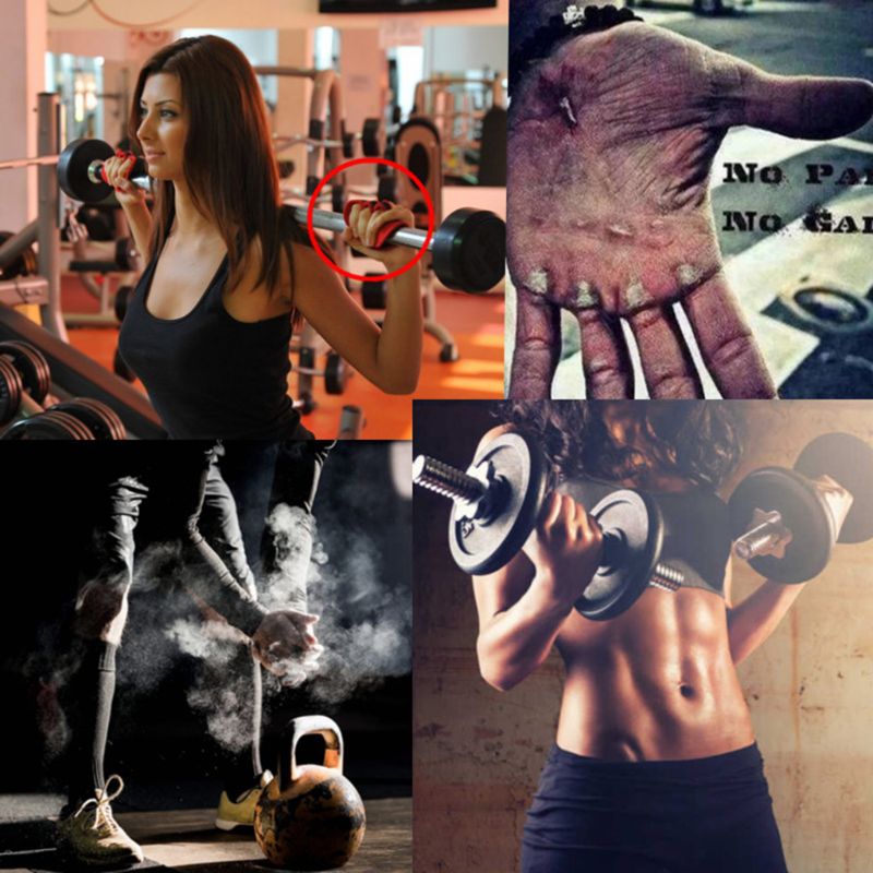 OOTDTY 1pair Weightlifting Workout Crossfit Fitness Gloves Weight Training Gloves Gym Barehand Grip for Rowing Pull Up