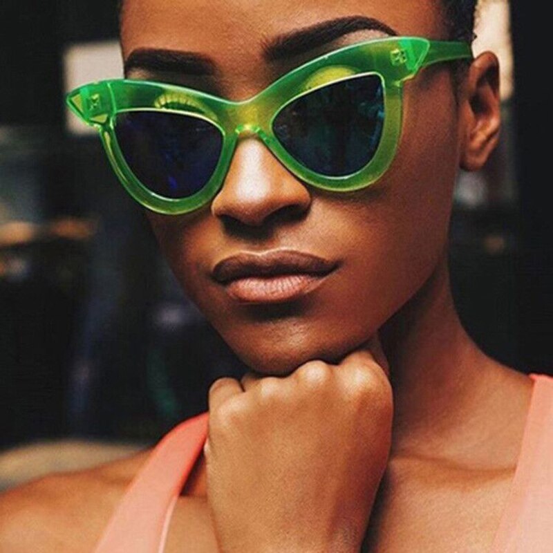 gafas de sol de personalidad cejas grandes ojos de gato senderismo gafas de sol coloridas tendencia de conducción gafas de sol de cruce