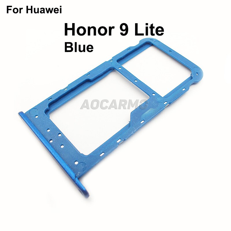 Aocarmo czarny/niebieski/szary/biały dla Huawei Honor 9 Lite SD uchwyt MicroSD Nano gniazdo karty Sim