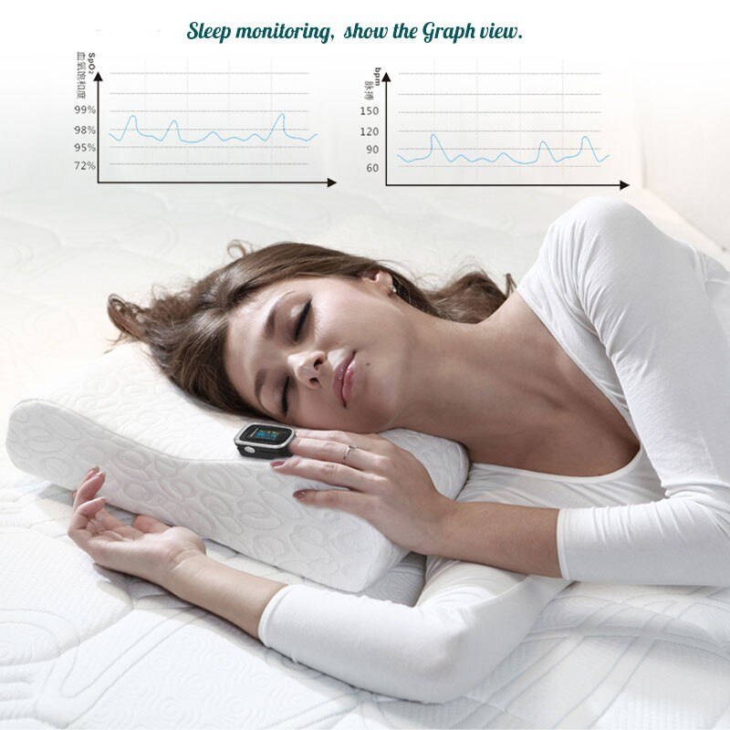 Oxímetro Digital Oled portátil SPO2 PR PI 8 horas monitor De sueño oxímetro De oxígeno en sangre con estuche