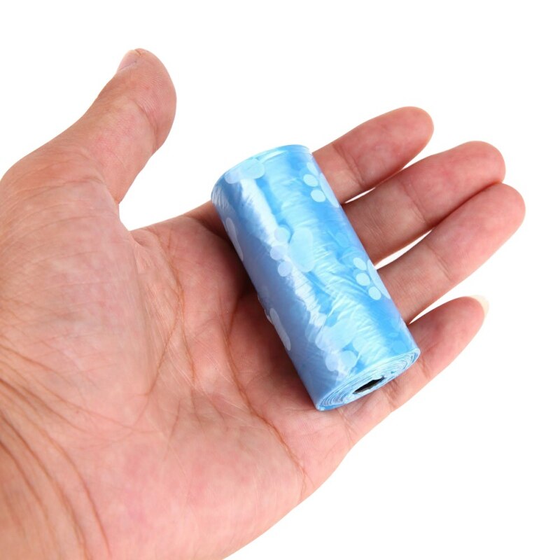Pet Dog Poop Bag Pets Waste Garbage Bags Biodegradable Dog Pooper Bags Paw Doggy Litter Poop Bag Dispenser 5Rolls 75pcs