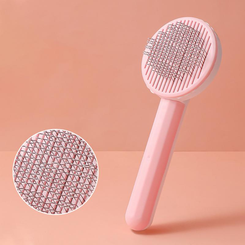 Huisdier Kat Borstel Hond Kam Haar Remover Schraper Huisdier Haar Kam Zelfreinigende Slicker Brush Voor Katten Massages Kam Schoonheid producten: pink