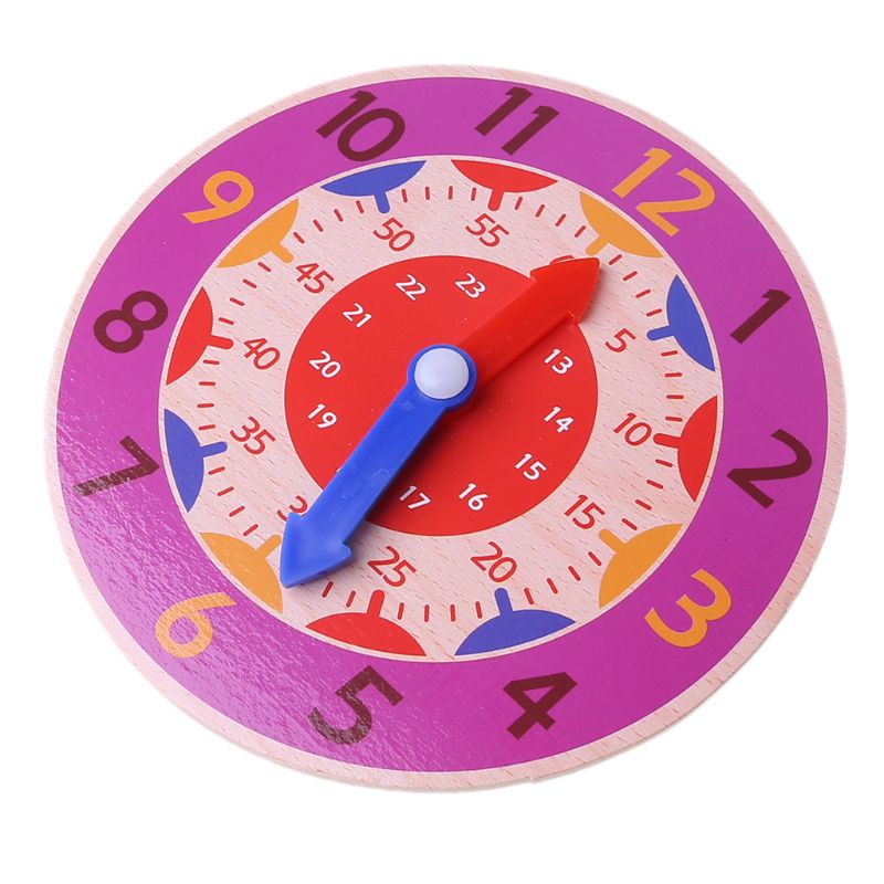 Kinderen Houten Klok Speelgoed Uur Minuut Tweede Cognitie Kleurrijke Klokken Speelgoed XX9E