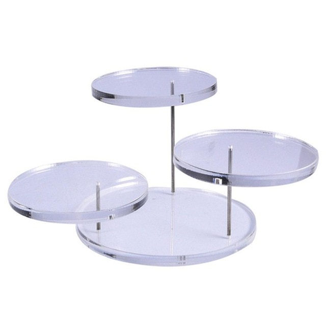 Cupcake Houder Transparant Stand Zwarte Mode Rack Cake Rack Houder Creatieve Cupcake Stands Feestartikelen Tool Decoratie: transparent 3 stand