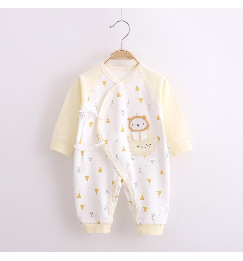 Pasgeboren Baby Jongen Meisje Jumpsuit Puur Katoen Leuke Leeuw En Kleine Vos Lange Mouwen Jumpsuit Baby Kleding Pyjama Vier seizoenen