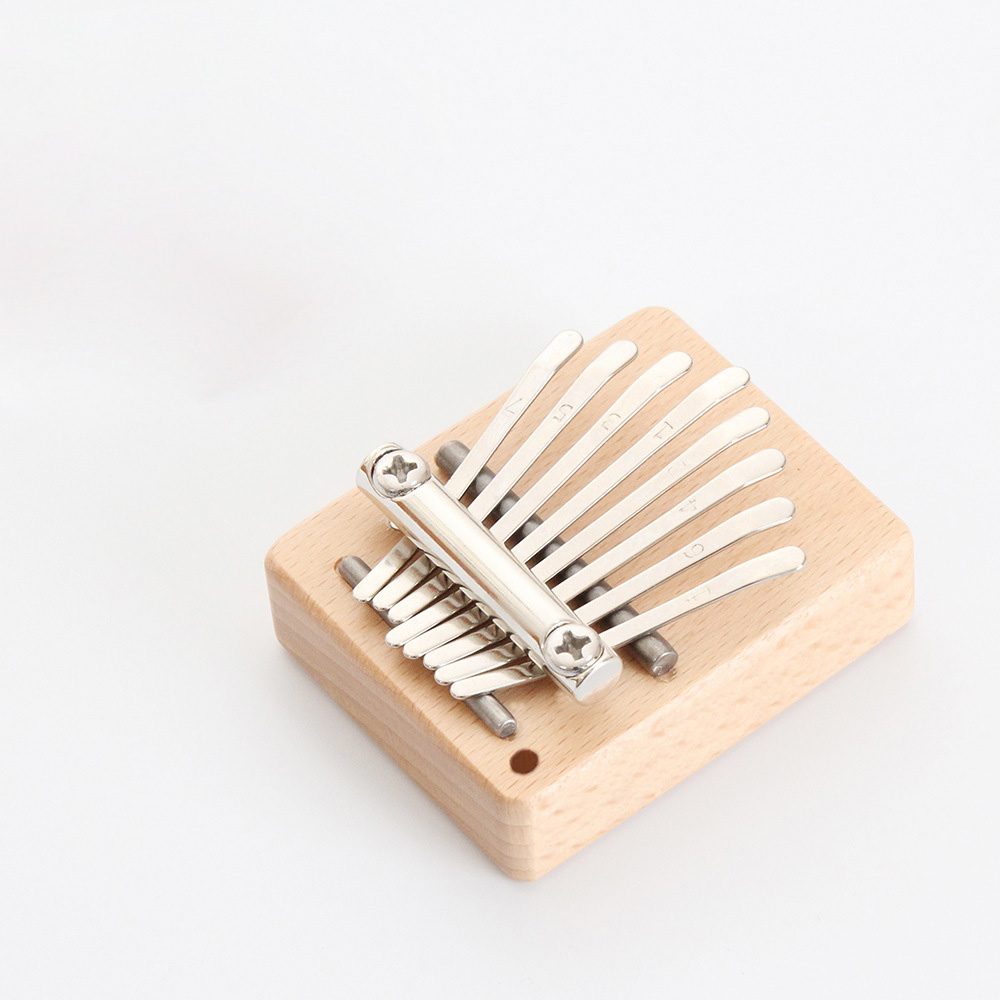 8 Toetsen Mini Kalimba Duim Piano Hout Vinger Toetsenbord Hanger Vinger Duim Piano Marimba Muziekinstrument Jaar Cadeau: Wooden square