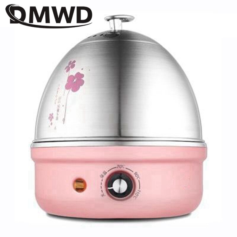 DMWD Multifunktionale Elektrische Eier Kessel Herde Dampfer aufwärmen Für bis zu 7 Eier mais heizung milch Kochen Werkzeug Edelstahl: hell Rosa
