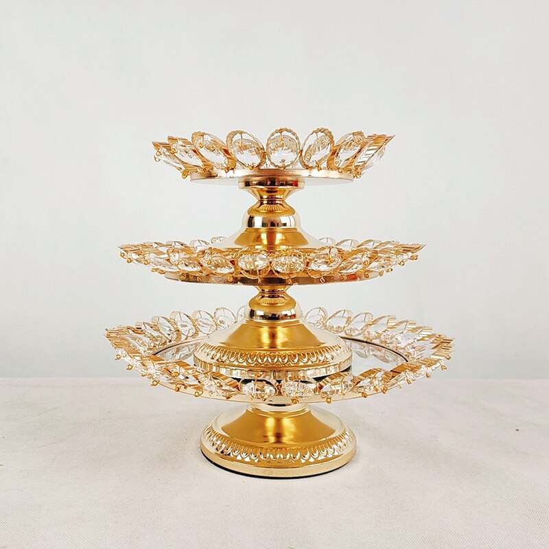 1pcs 8inch 10inch 12inch 14inch Crystal Gold Plated Cheese Dessert Cupcake Cake Stand