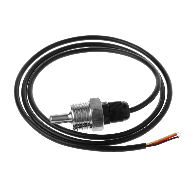 DS18B20 Digital Temperature Sensor G1/2\" Thread Probe DIA=7mm 3-core Wire SUS304: Orange