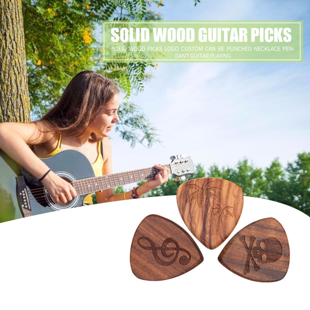 Folk Gitaar Massief Hout Pick Schedel Kokospalm Muzikale Symbool Ukulele Bas Plectrum Muziekinstrument Accessoires