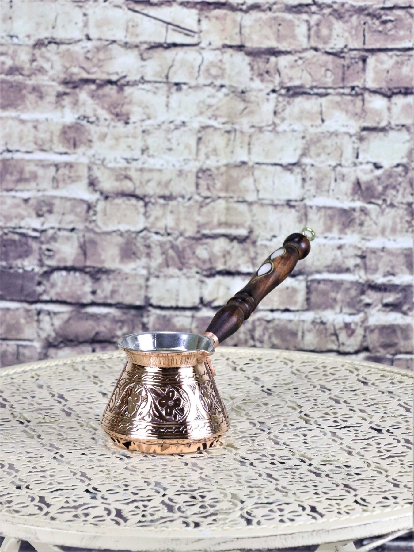 Thick Lump Copper Coffee Pot 3 Cup (1180)