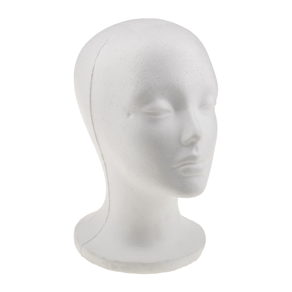 1 stuk vrouwelijke piepschuim mannequin mannequin hoofd model pruiken hoeden brillen displaystandaard wit voor huisdecoratie