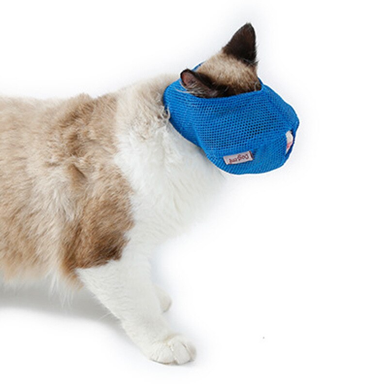 2022 Cat Anti Bite Muzzles Breathable Mesh Cat Travel Tool Bath Beauty Grooming Supplies Cat Bathing Bag Pet Cat Muzzle Supplies